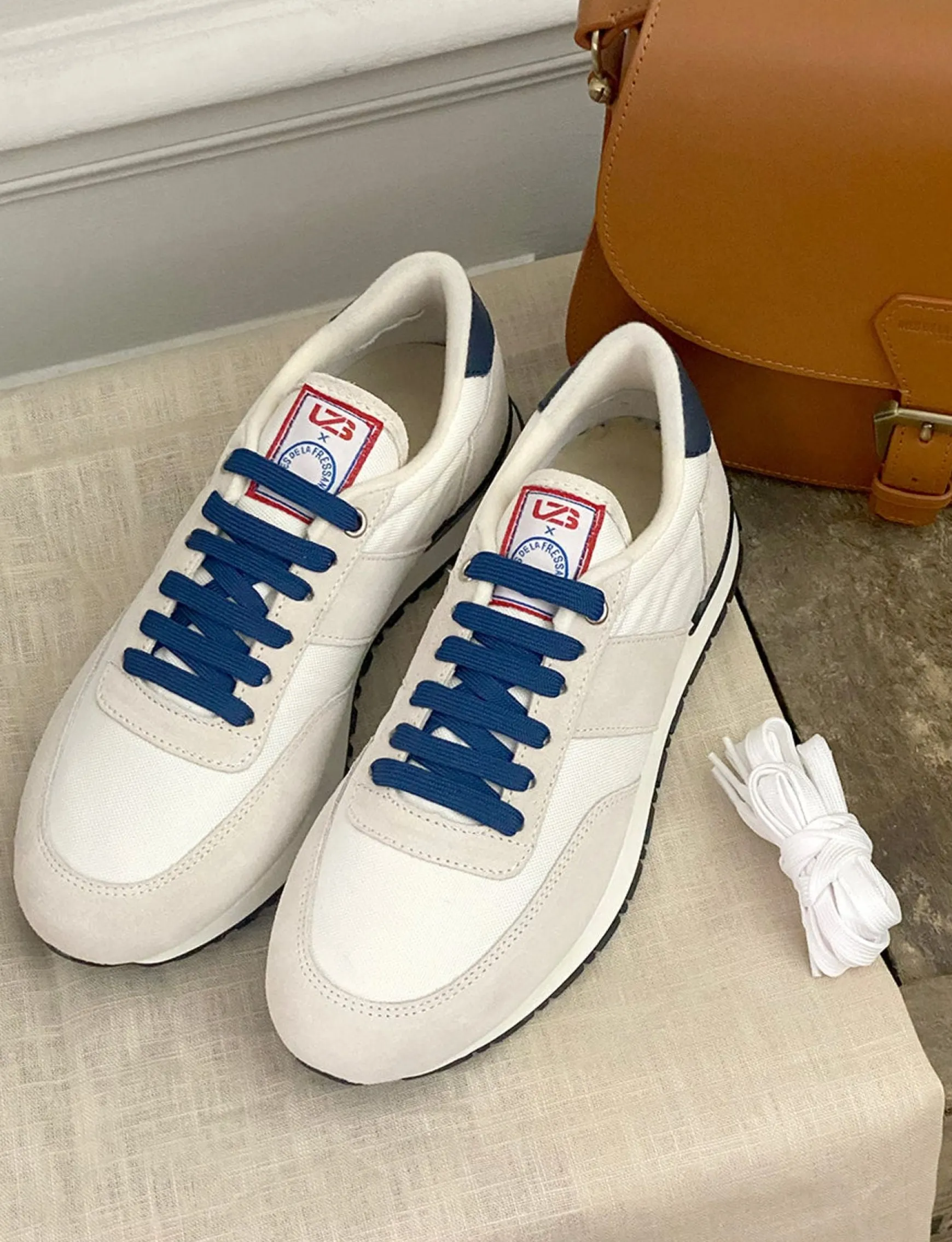77" UZS x Ines de la Fressange Unisex white/beige/blue trainers