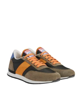 77" UZS x Ines Unisex Khaki/Orange/Blue Sneakers