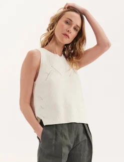 Agatha ecru sleeveless jumper