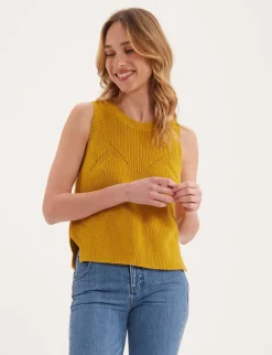 Agatha mustard sleeveless jumper