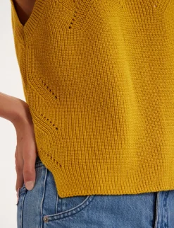 Agatha mustard sleeveless jumper
