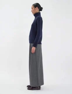 Aiden wool and cashmere turtleneck jumper Navy blue