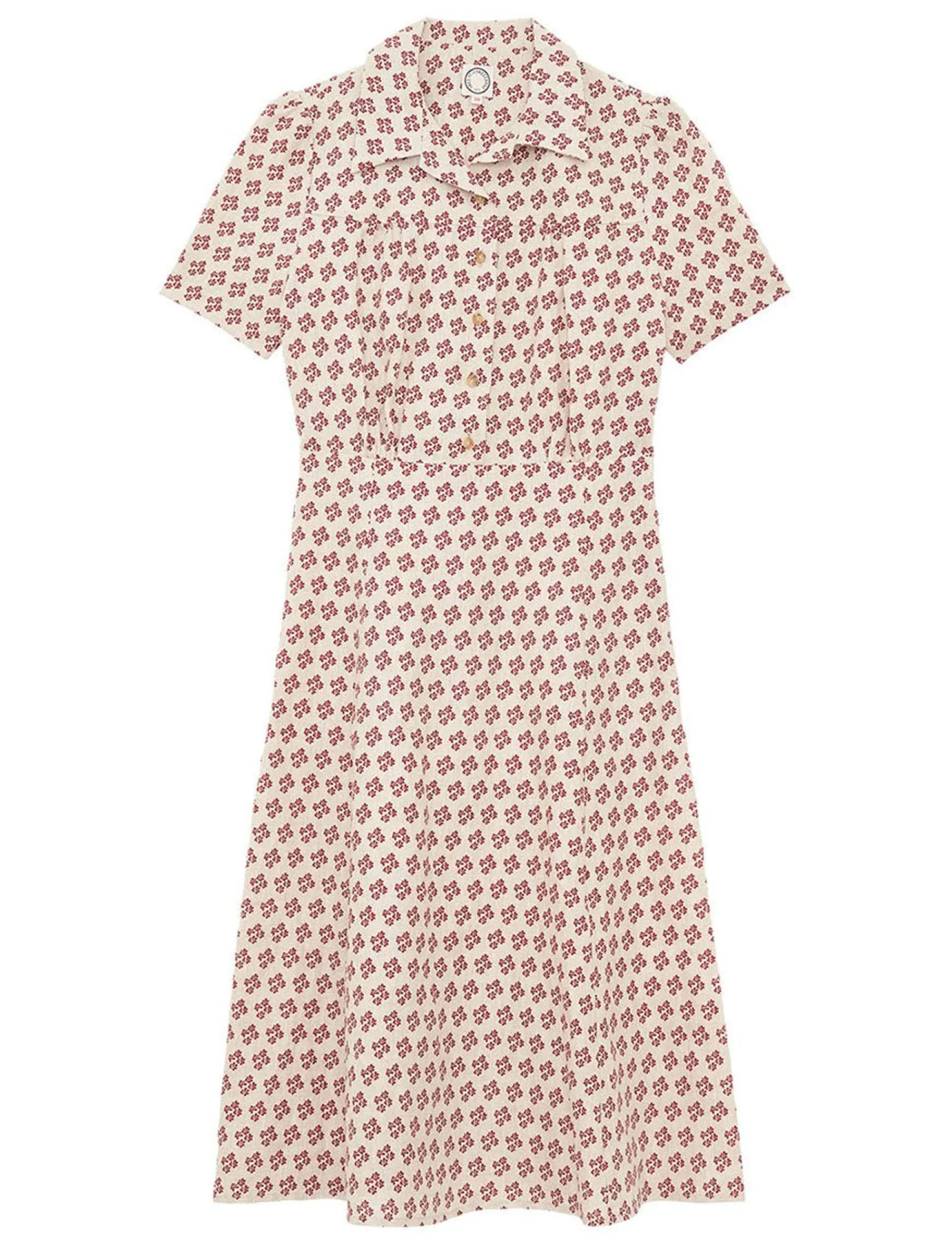 Angèle linen print dress