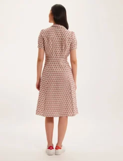 Angèle linen print dress