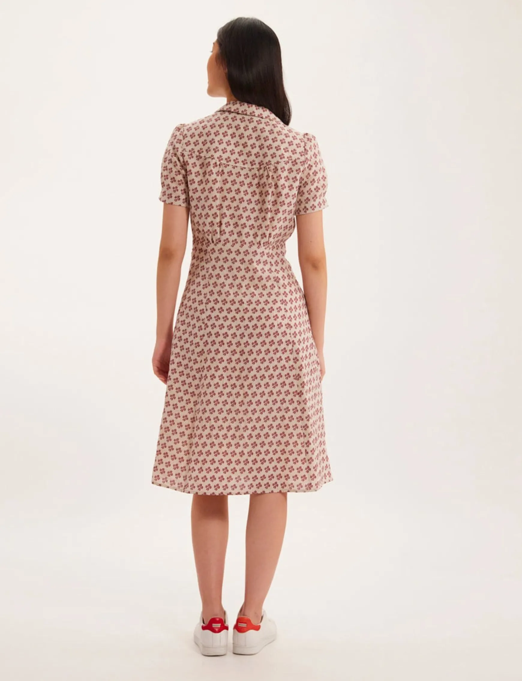 Angèle linen print dress