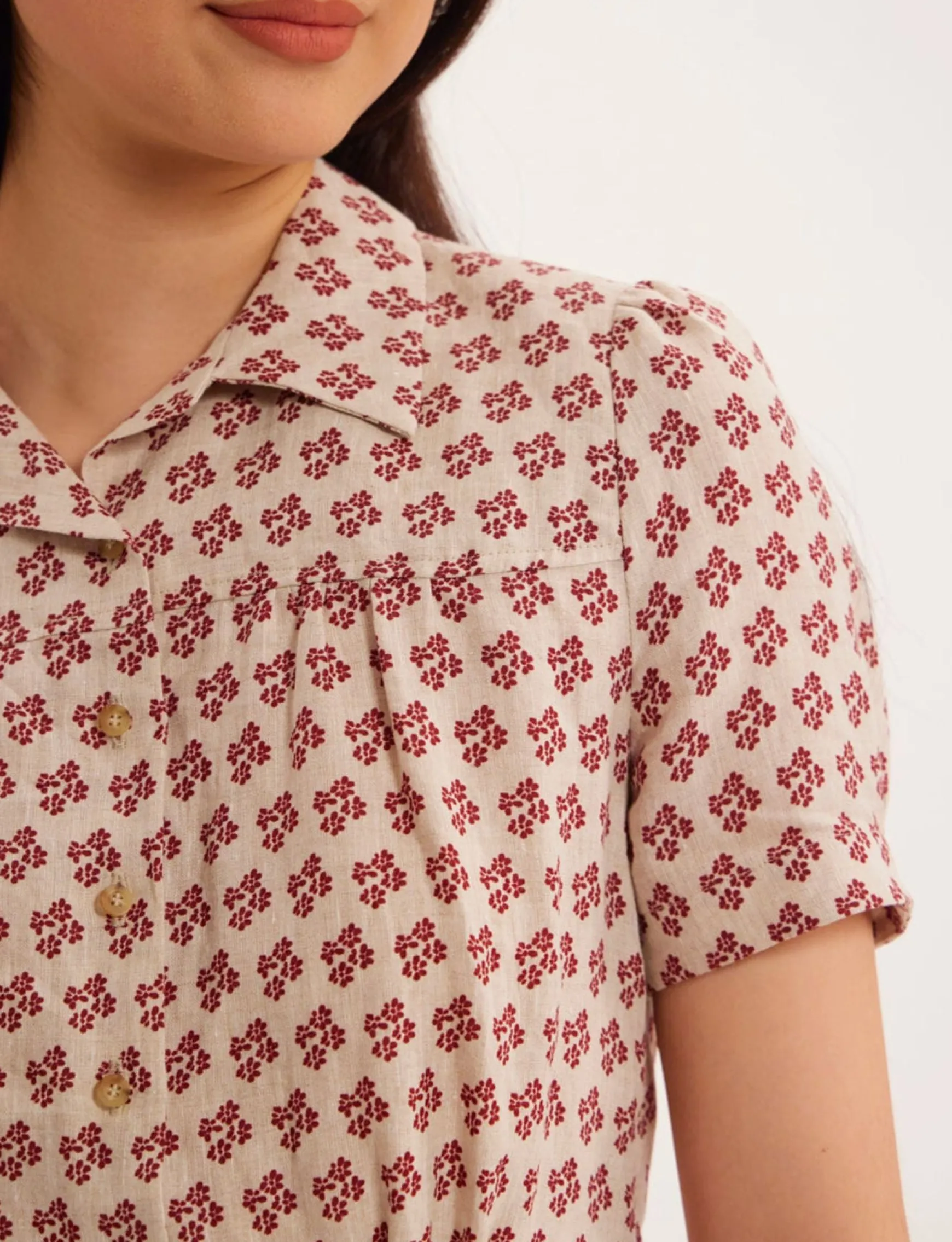 Angèle linen print dress