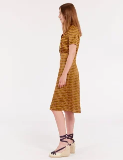 Angèle satin print dress