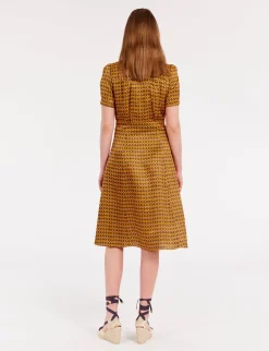 Angèle satin print dress