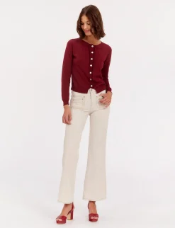 April burgundy cardigan