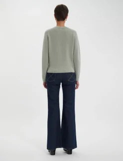 Arthur jumper in almond green wool and cashmere