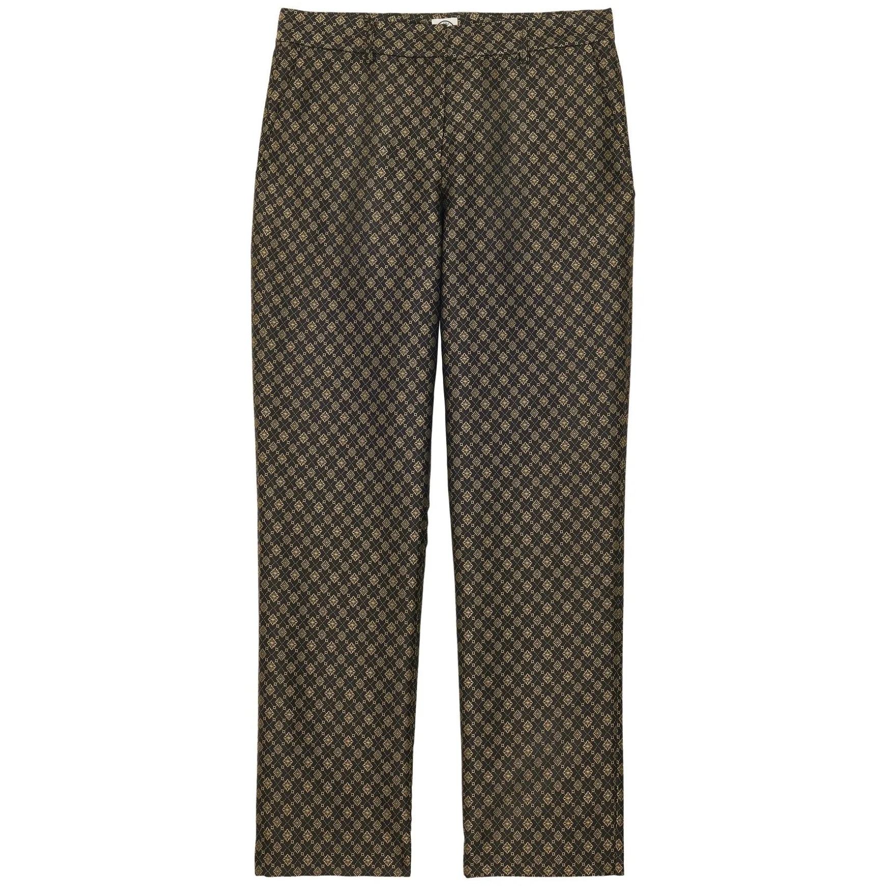 Audrey black and gold jacquard weave trousers