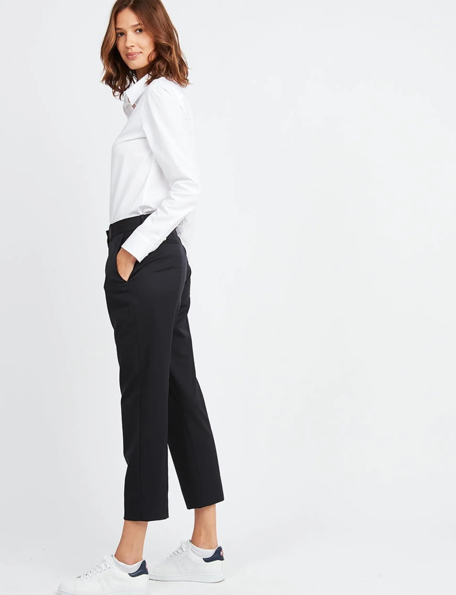 Audrey navy fine wool trousers