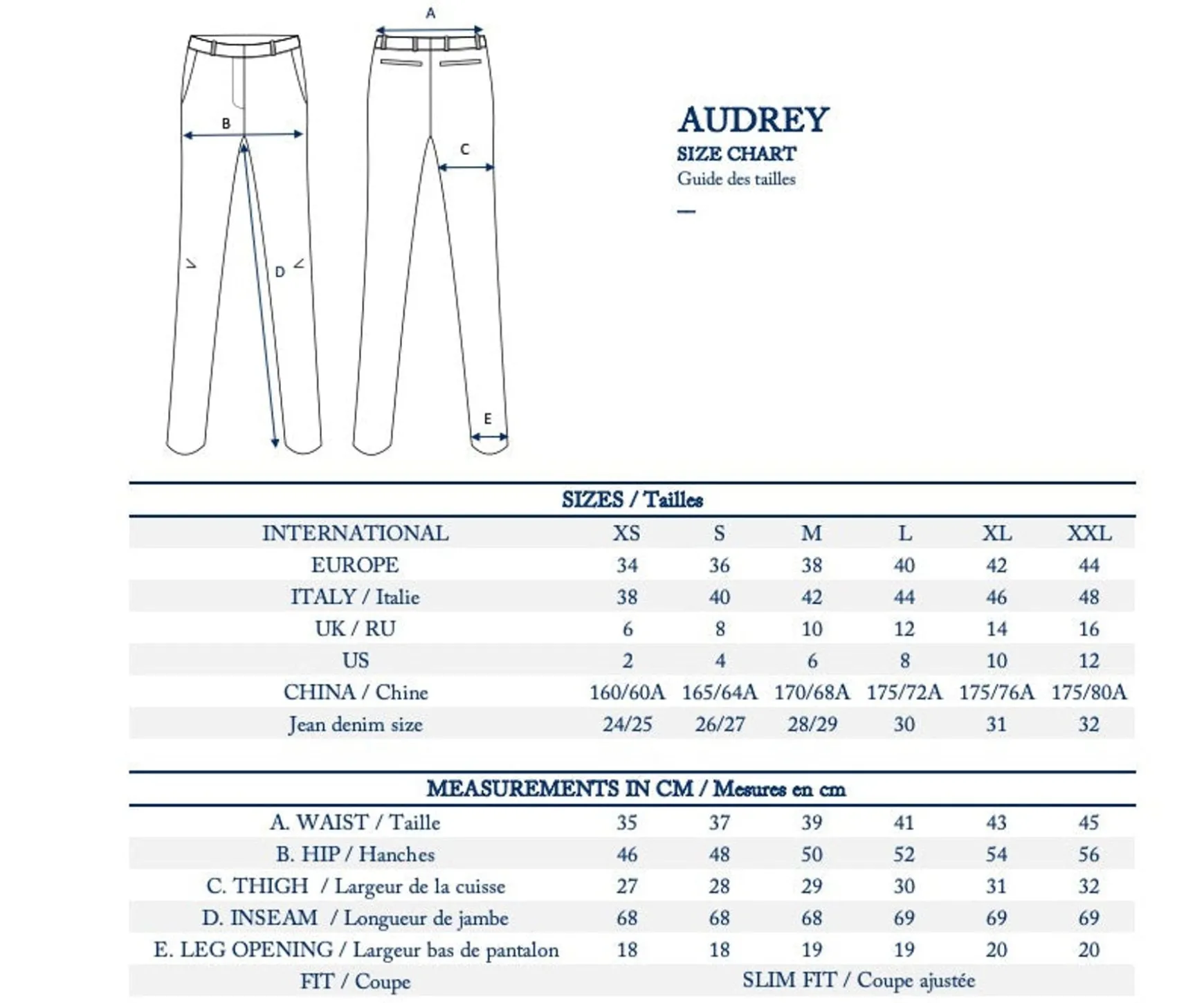 Audrey navy fine wool trousers