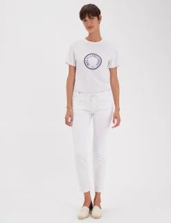 Bamboo slim fit white cotton jeans x Notify