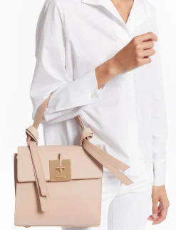 Béatrice beige/pink leather bag