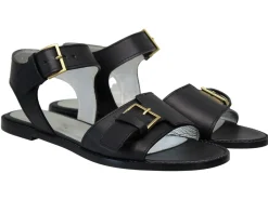 Black buckle sandals