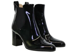 Black leather ankle boot