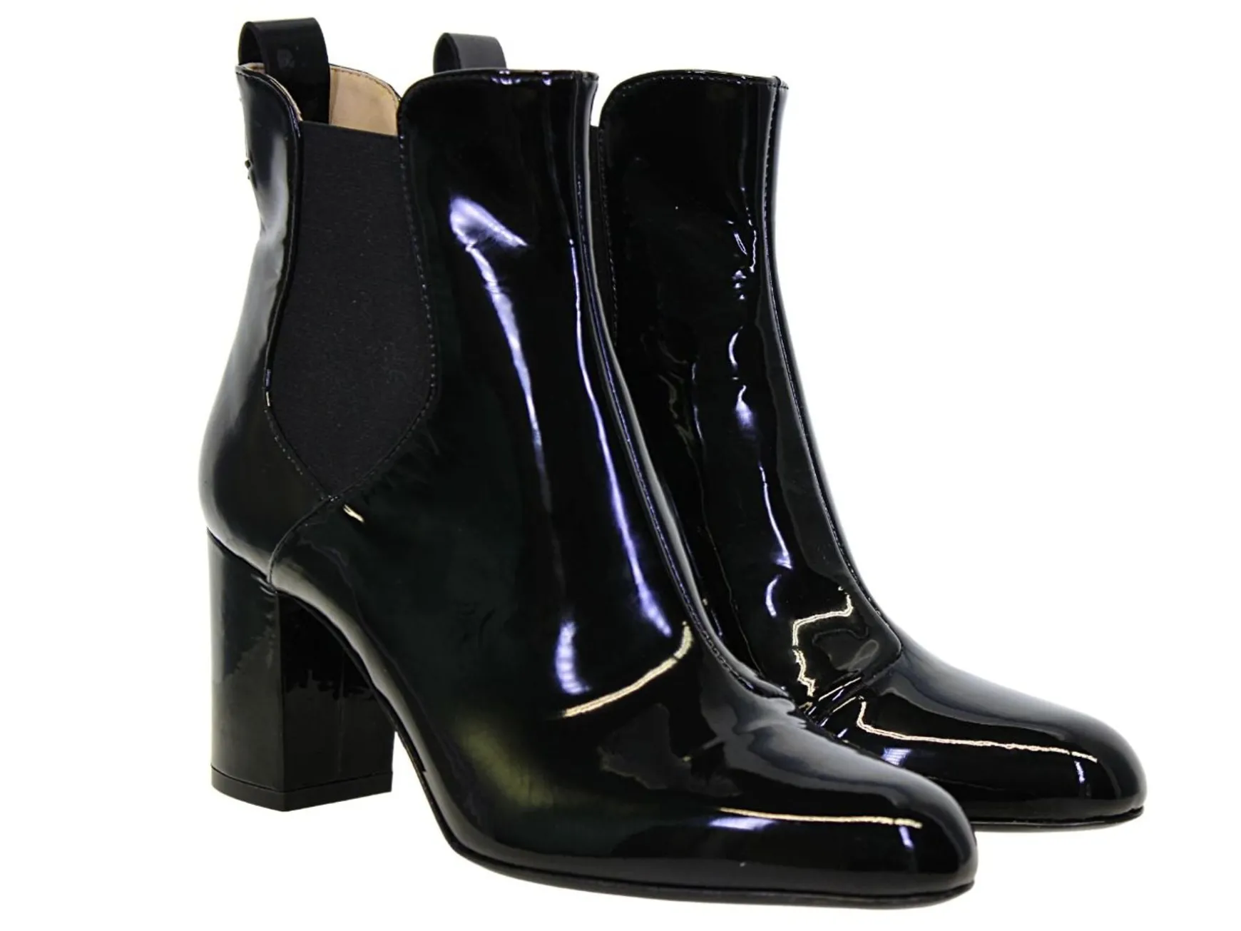 Black leather ankle boot