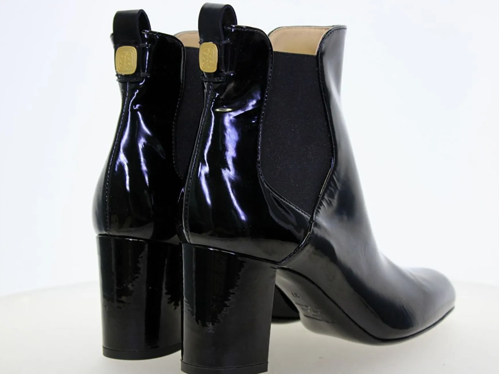 Black leather ankle boot