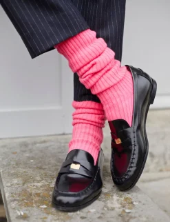 Black leather loafer