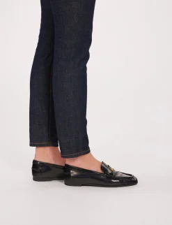 Black leather loafer