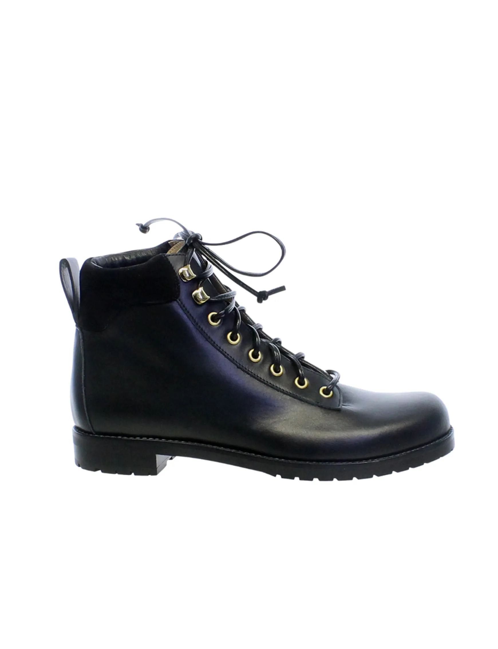 Black leather mountain boot
