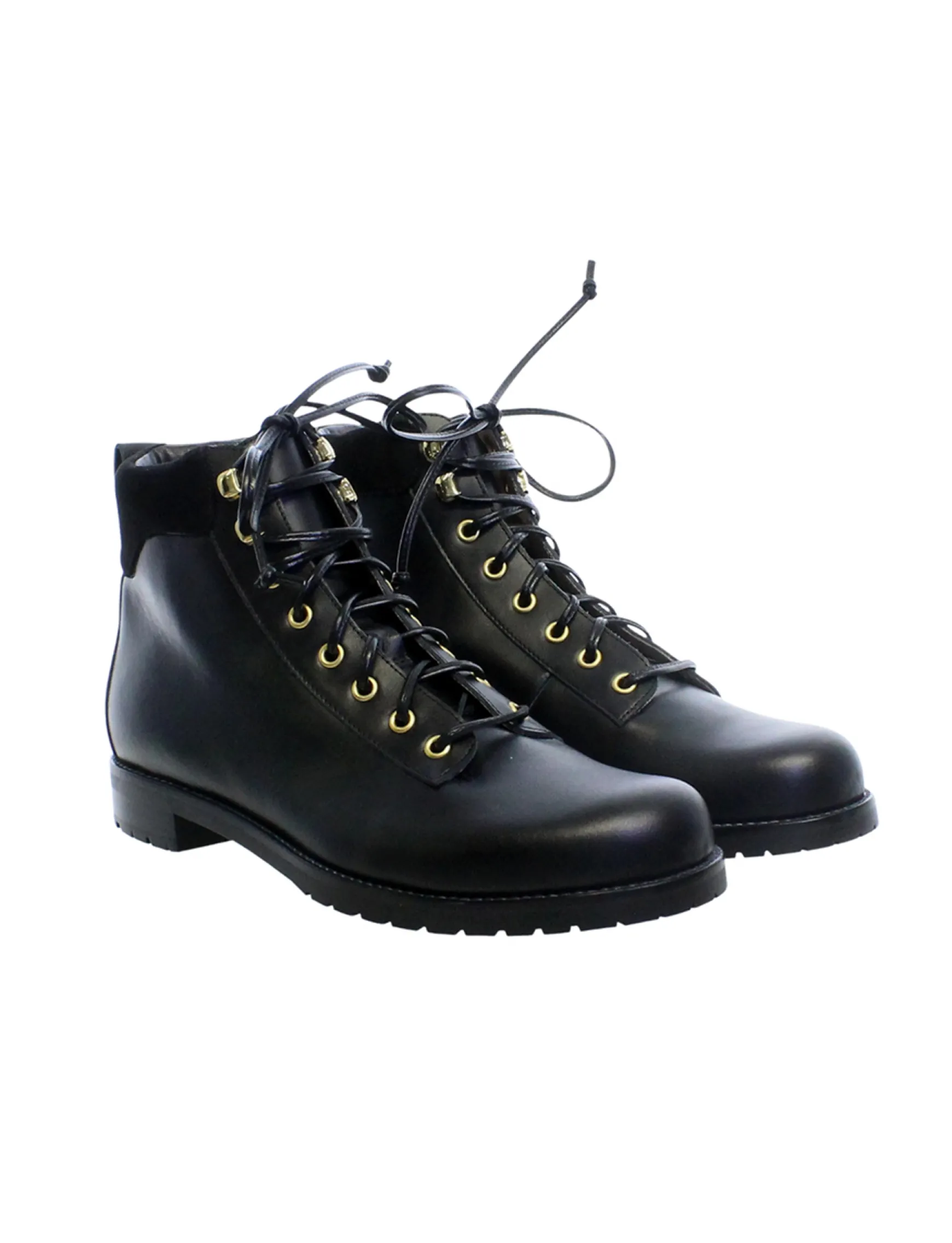 Black leather mountain boot