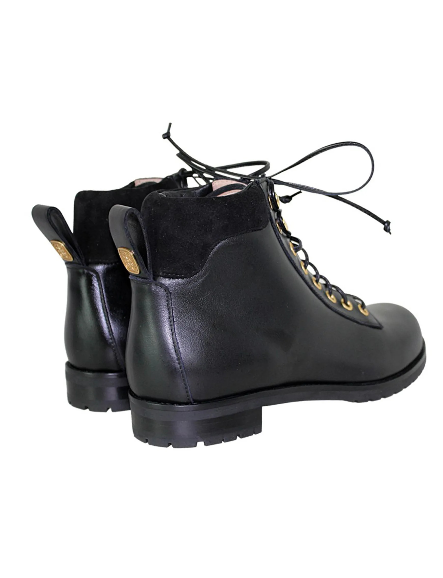 Black leather mountain boot