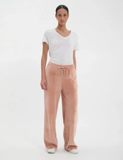 Britney jogging bottoms in powder pink velvet