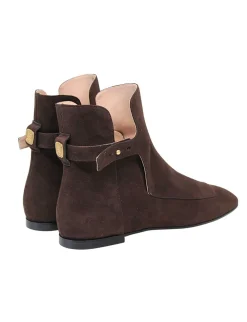 Brown suede ankle boot
