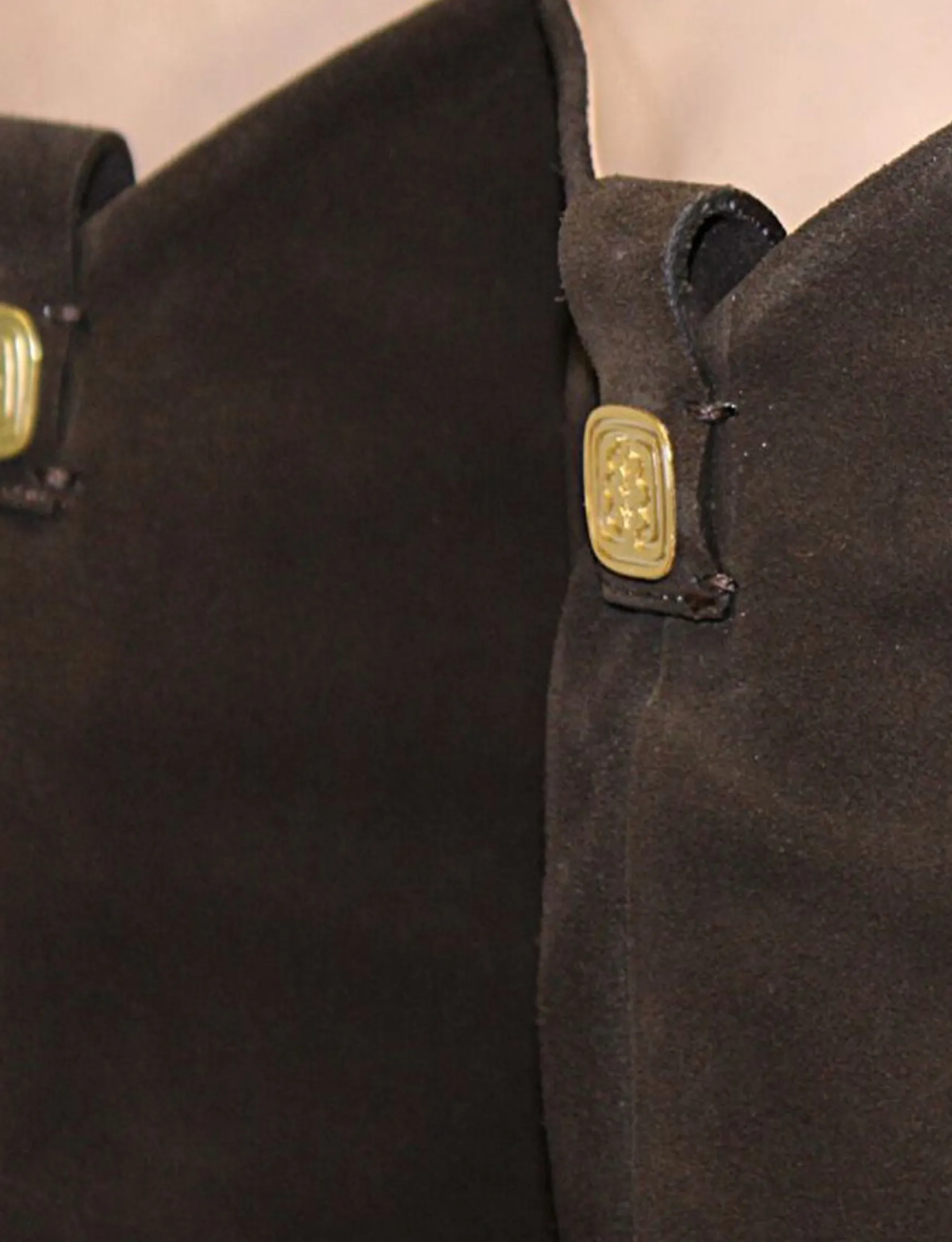 Brown suede heel boot