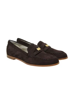 Brown suede loafer