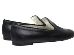 Callie embroidered loafer in black leather