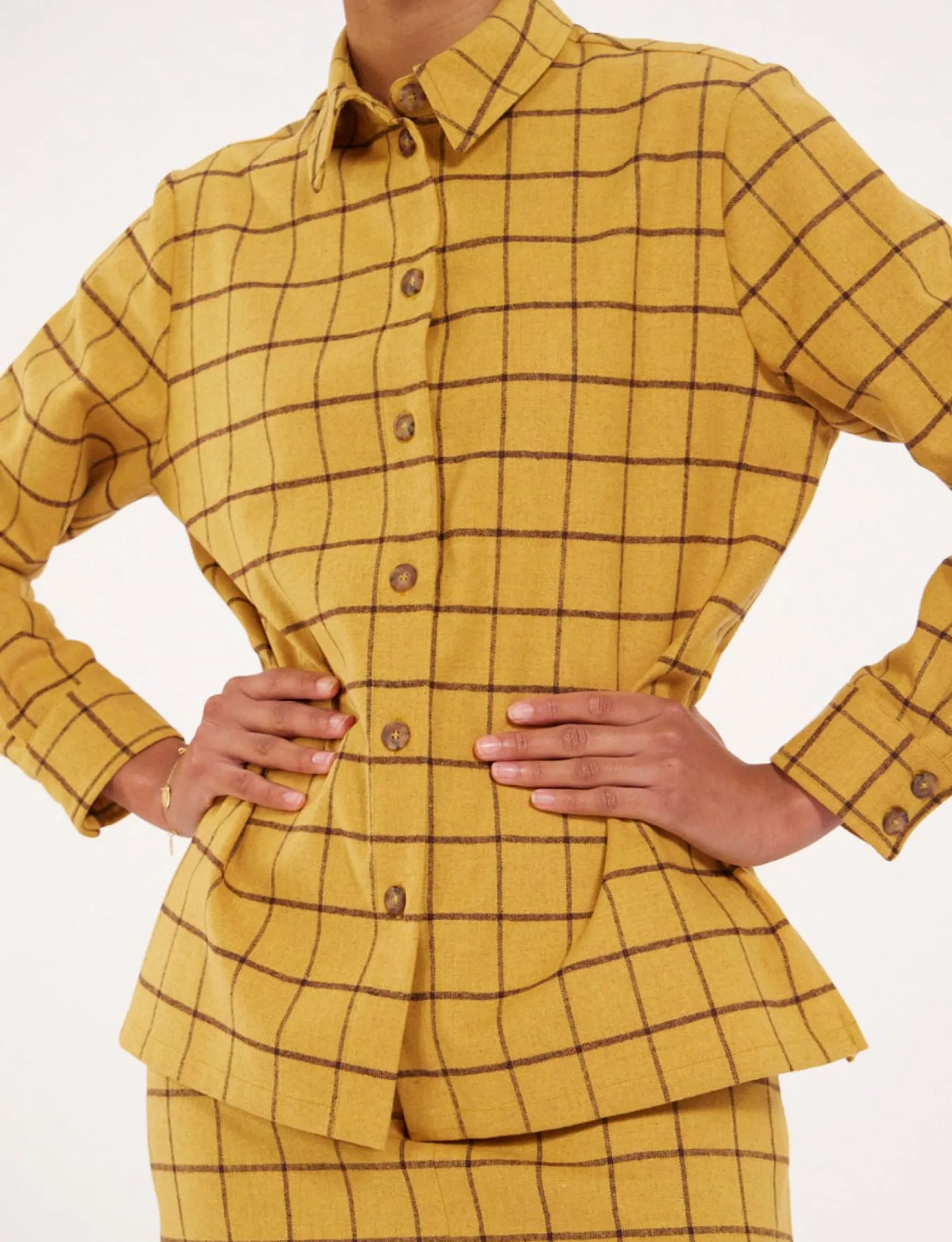 Cassia ochre check shirt