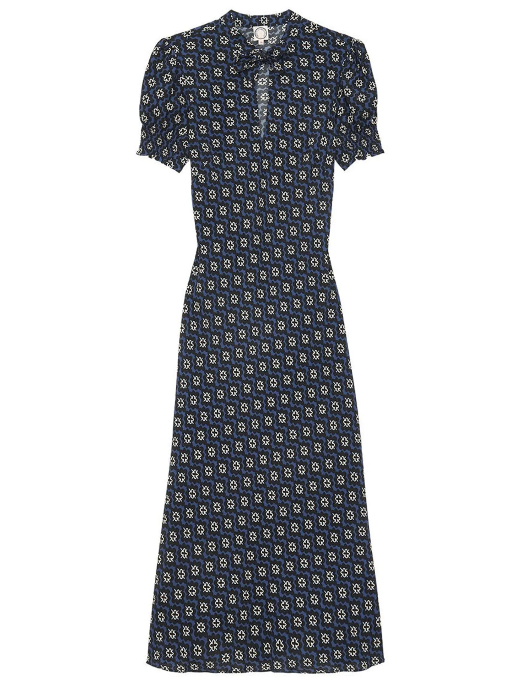 Cerise blue print dress
