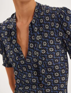 Cerise blue print dress