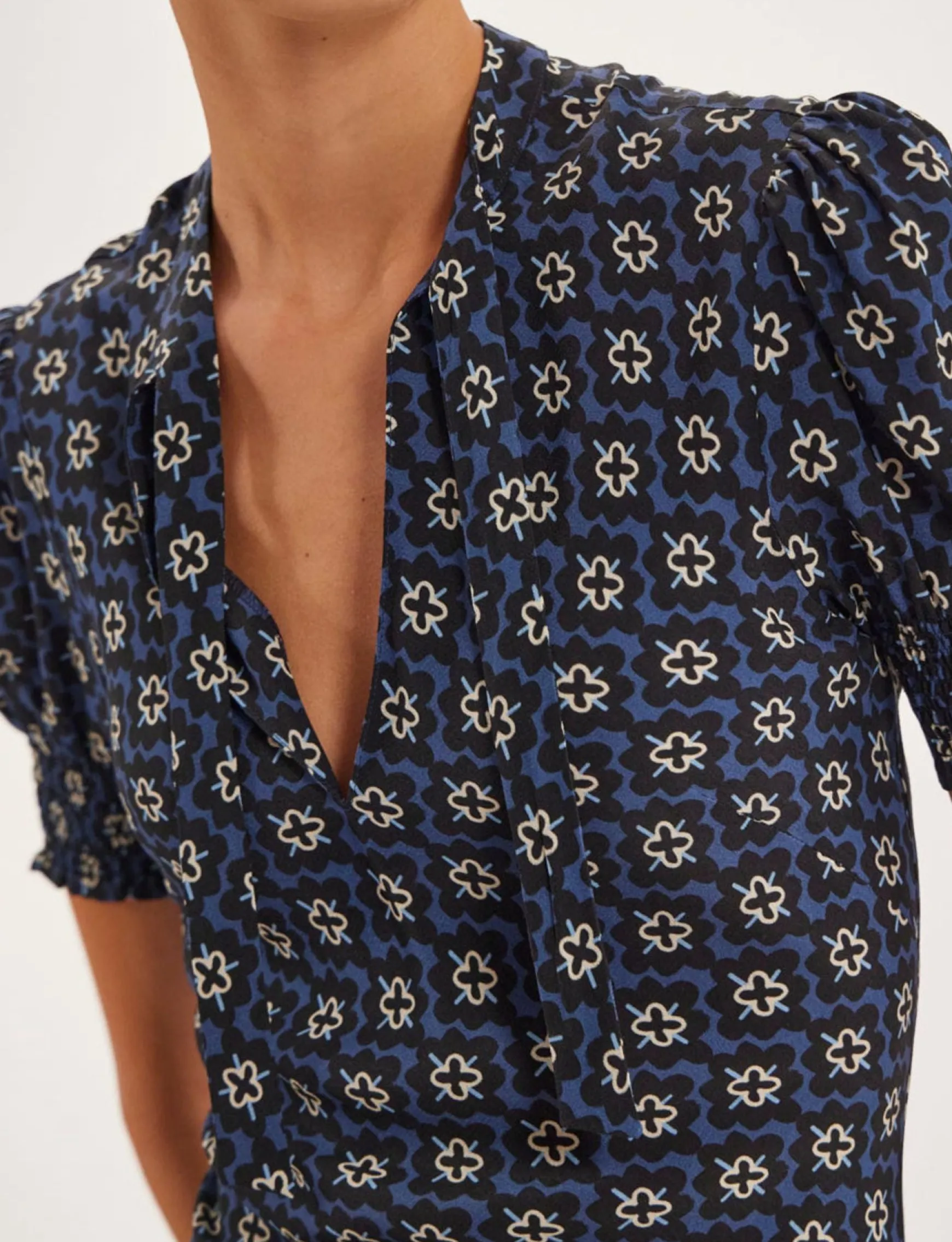 Cerise blue print dress