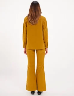 Chandler ochre velvet shirt