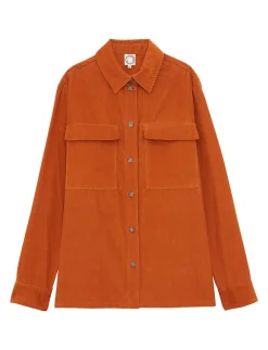 Chandler orange velvet shirt
