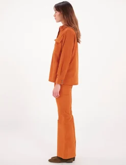 Chandler orange velvet shirt