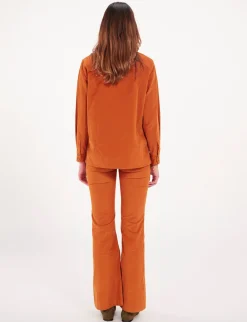 Chandler orange velvet shirt