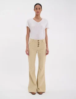 Charlotte cream corduroy trousers