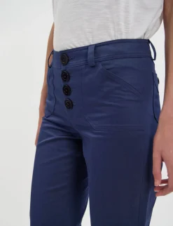 Charlotte navy cotton trousers