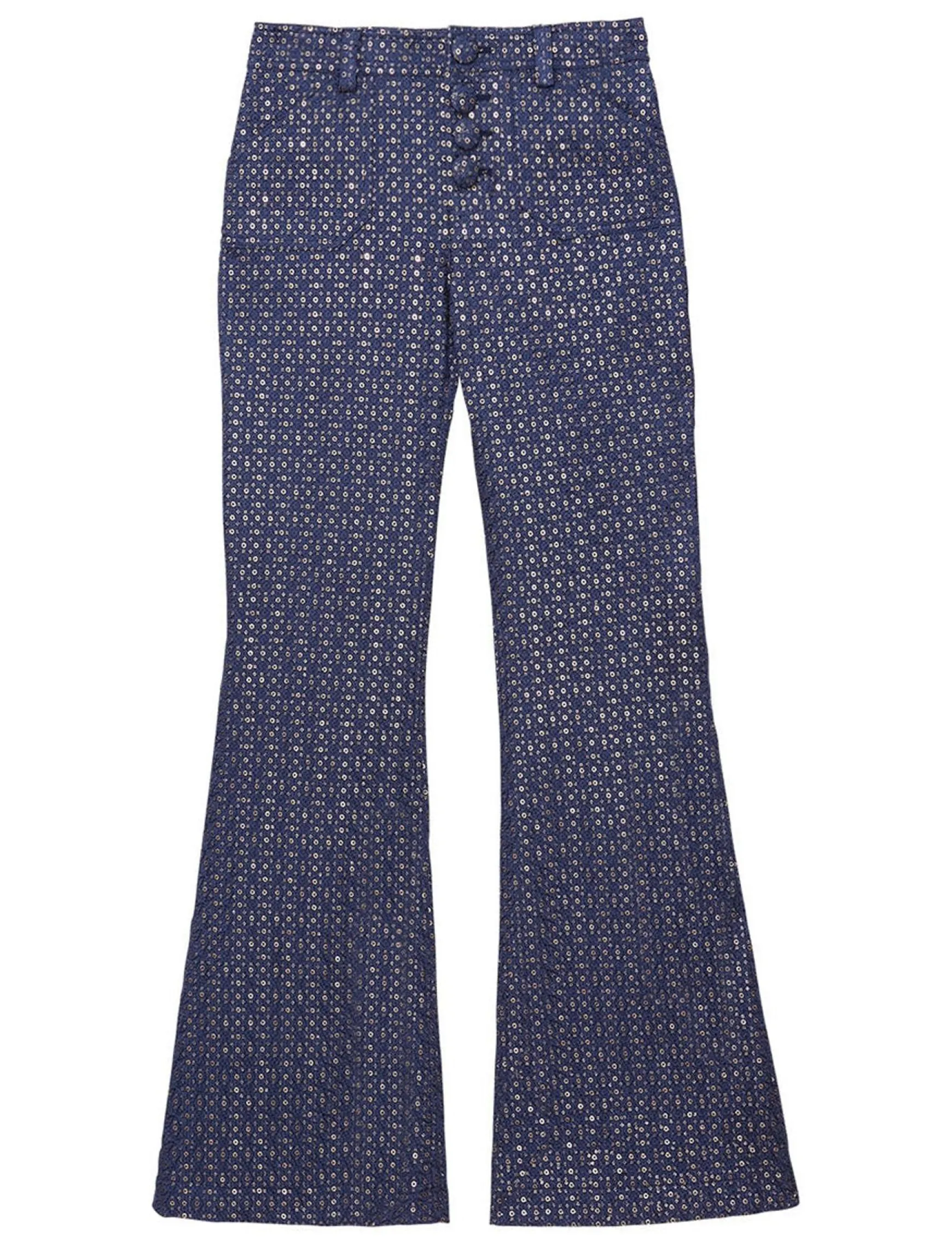 Charlotte navy print trousers