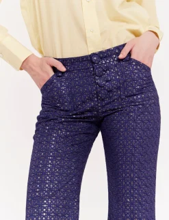Charlotte navy print trousers