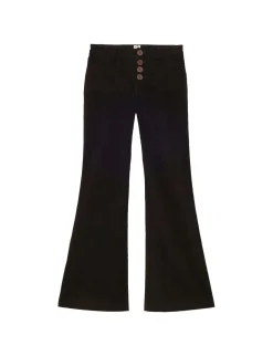 Charlotte trousers in brown milleraies velvet