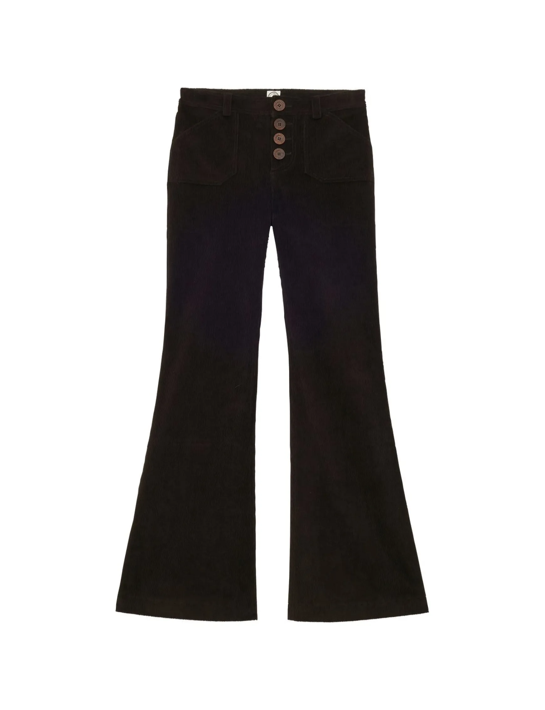 Charlotte trousers in brown milleraies velvet