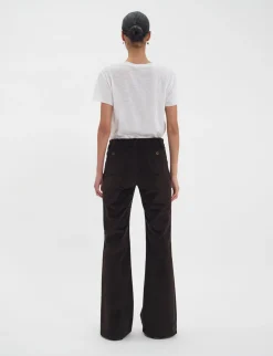 Charlotte trousers in brown milleraies velvet