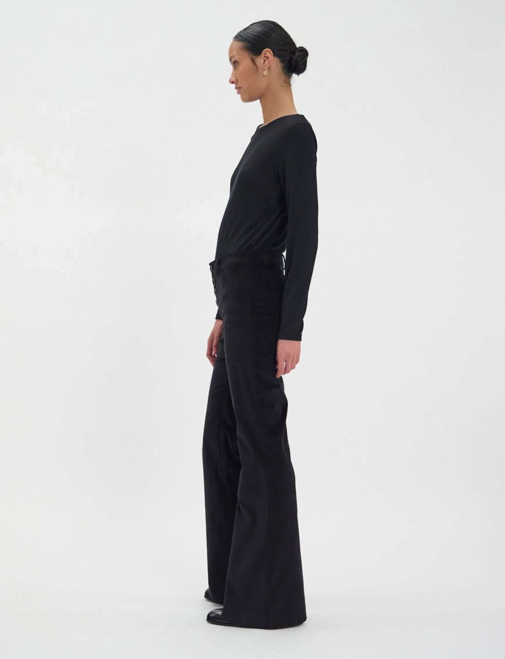 Charlotte trousers in smooth black velvet