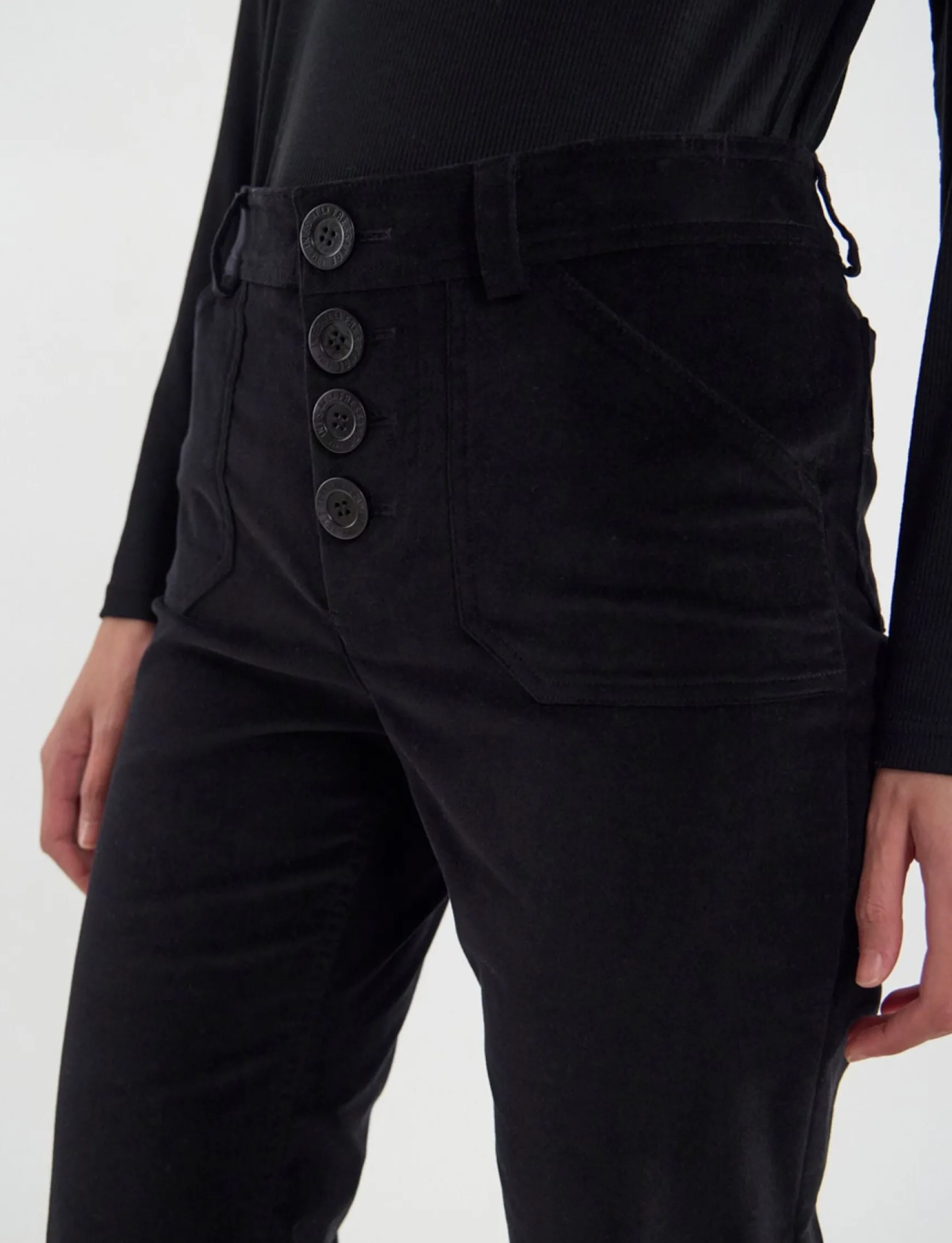 Charlotte trousers in smooth black velvet